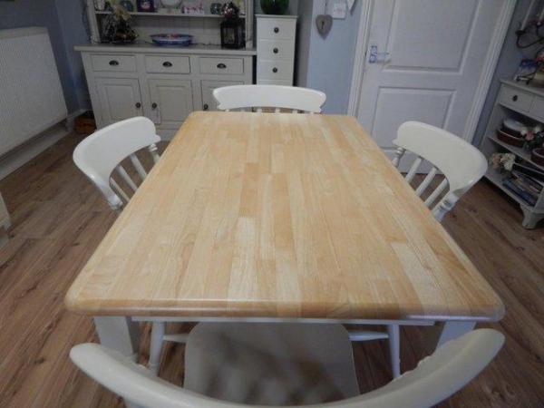 Image 4 of Farmhouse Beech Dining table / Kitchen table & 4 chairs