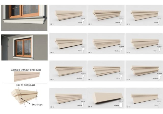 Image 8 of Exterior Coving Window Cornice Outside Wall Facade Crown