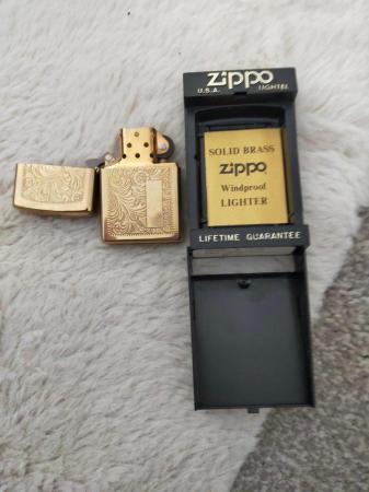 Image 2 of Zippo, vintage solid brass windproof lighter.