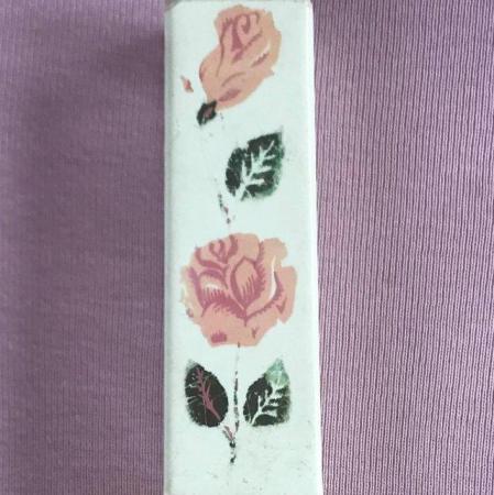 Image 1 of Vintage 1960's pink rose travel toothbrush container