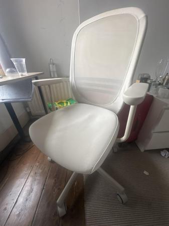 Image 3 of IKEA office chair with armrests, washable cover, height adju