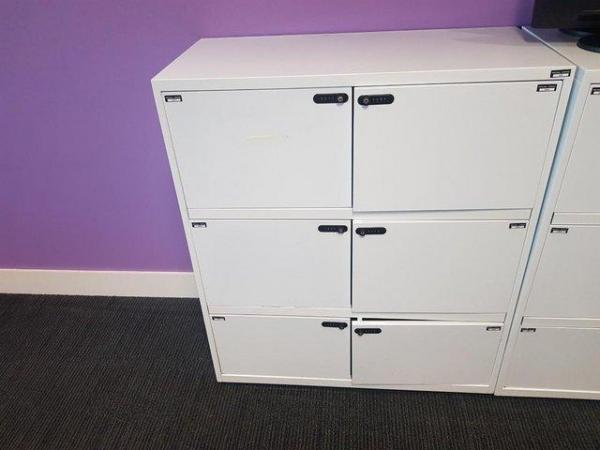 Image 8 of White 6-compartment office combination metal locker