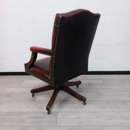 Image 2 of Gentlemen Red Leather Office Chair