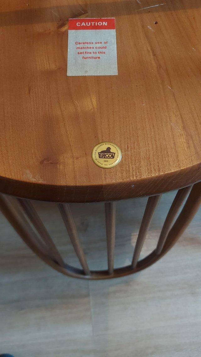 Preview of the first image of Ercol Elm Refectory table and six Quaker chairs golden dawn.
