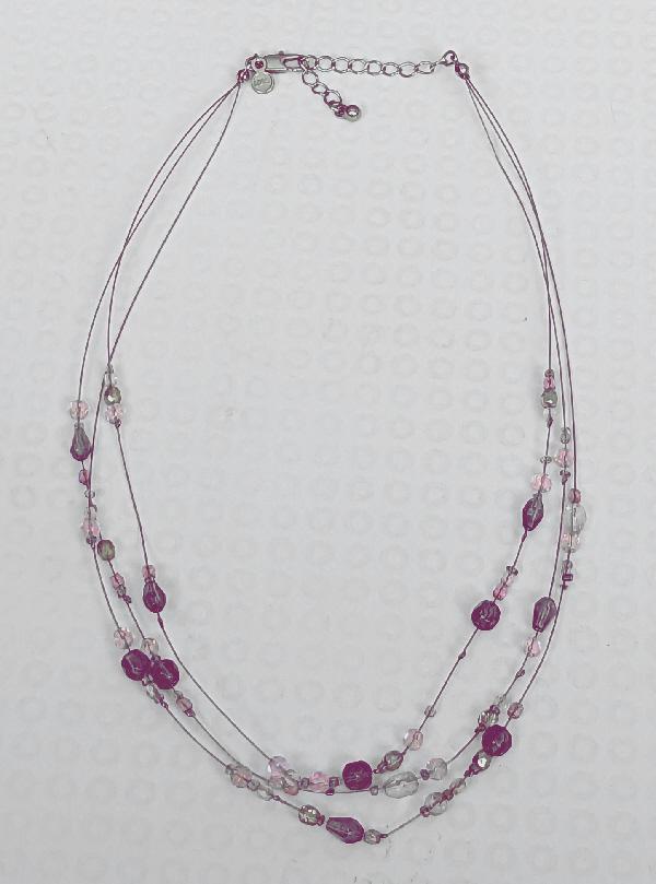Preview of the first image of Pretty Ladies 3 Strand Beaded Necklace.
