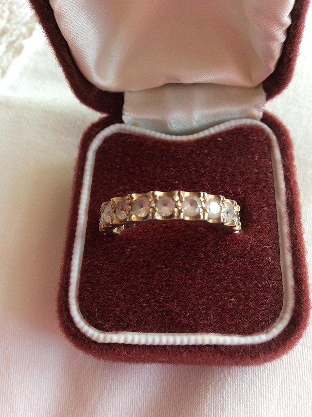 Preview of the first image of Vintage eternity ring with 20 white sapphires.