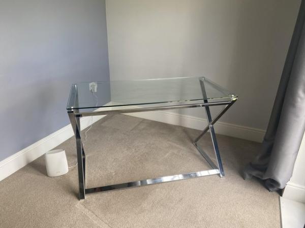 Image 1 of Glass Top Desk/ Dressing Table