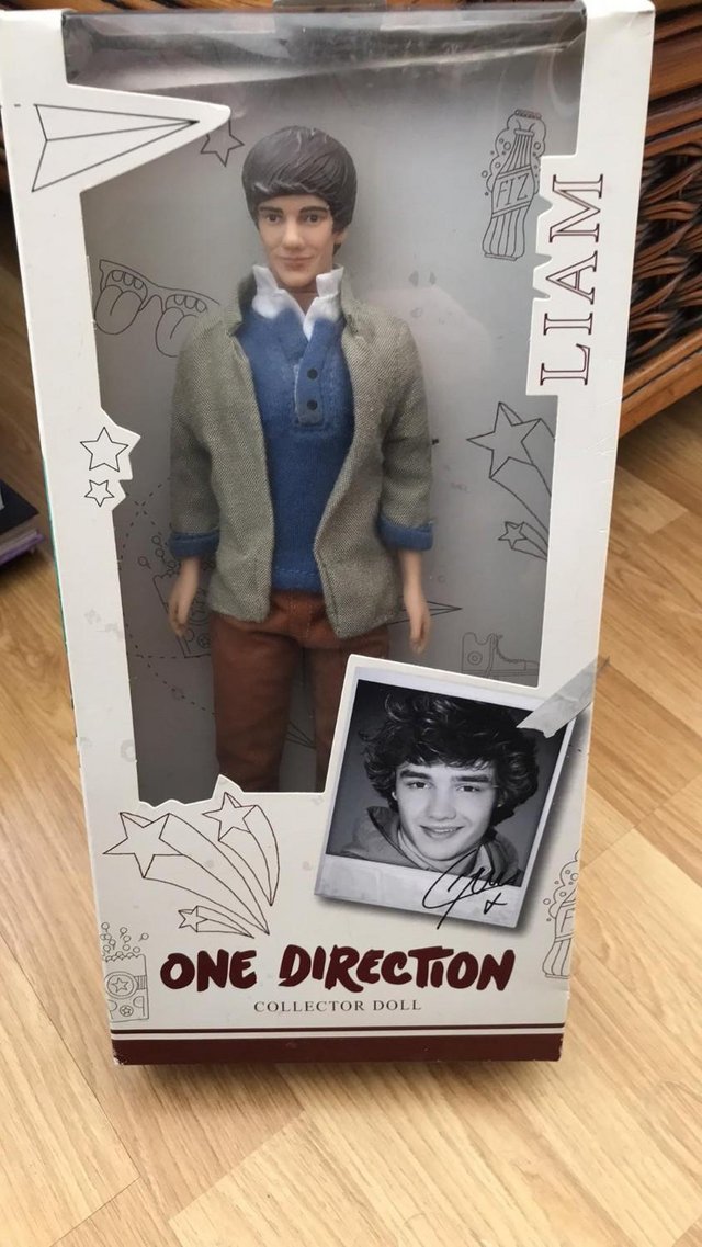 Preview of the first image of one direction liam doll with box.