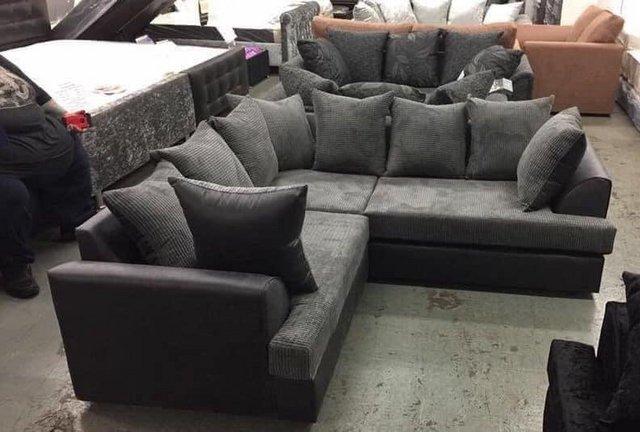 Image 1 of Ferguson corner sofa in black and grey brick