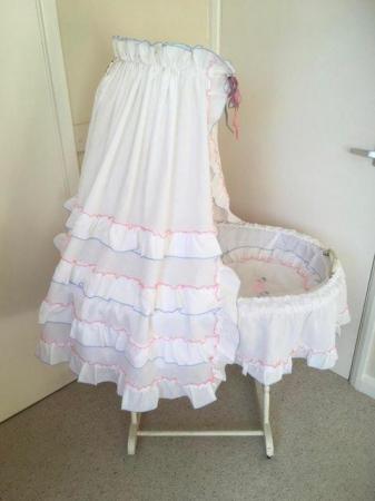 Image 3 of Vintage Baby Crib With A Stand On Wheels