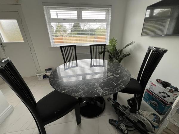 Image 1 of Real marble dining table
