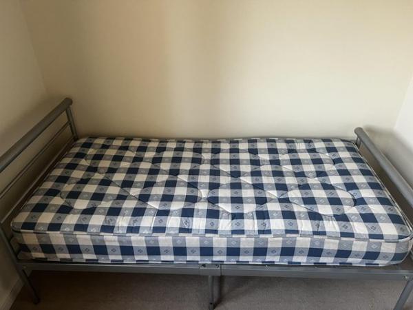 Image 3 of Single metal bed frame and mattress