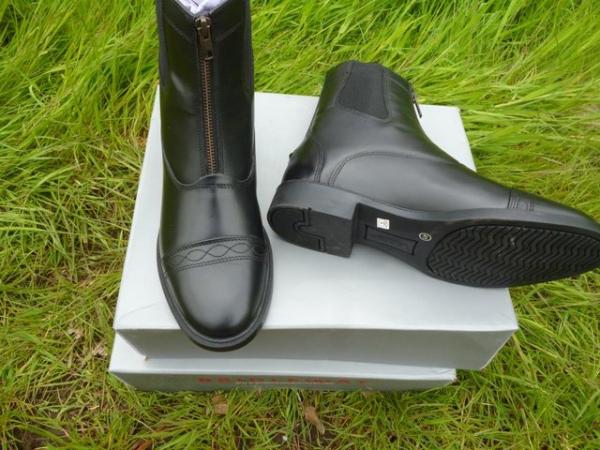 Image 3 of New Black leather paddock boots by Bridleway size 7