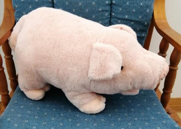 Image 13 of A Medium Sized Keel Simply Soft Pink Plush Pig.