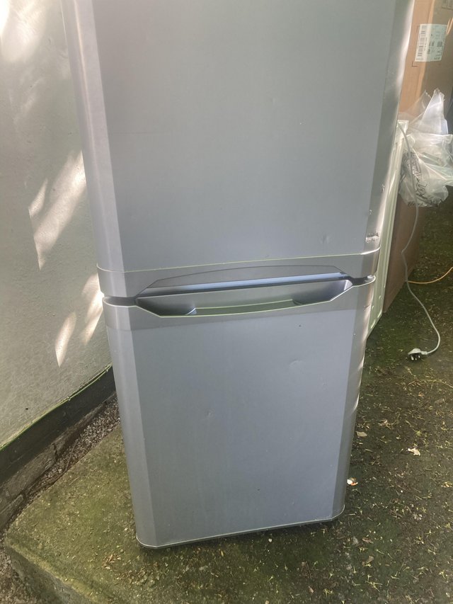 Preview of the first image of INDESIT FRIDGE FREEZER FOR SALE /grey/silver50/50.