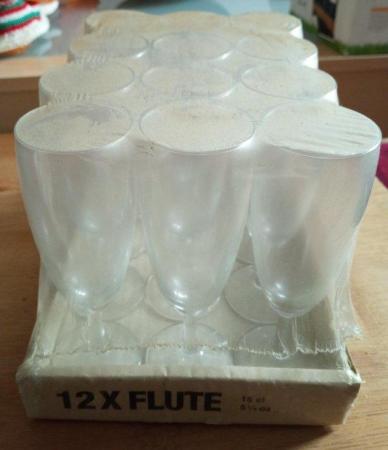 Image 2 of Set 12 short stem flute champagne glasses - unopened pack