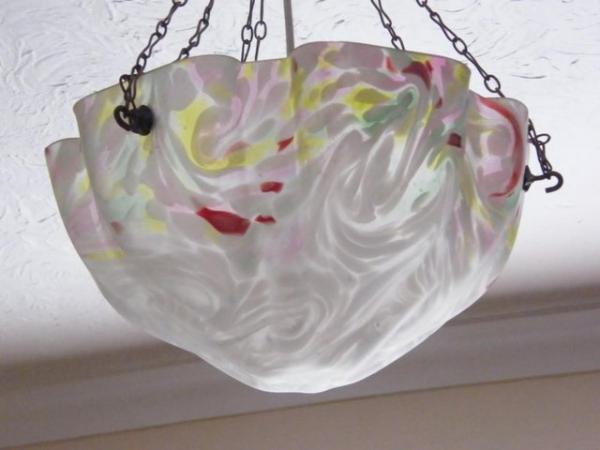 Image 1 of 30s/40s glass ceiling light shade