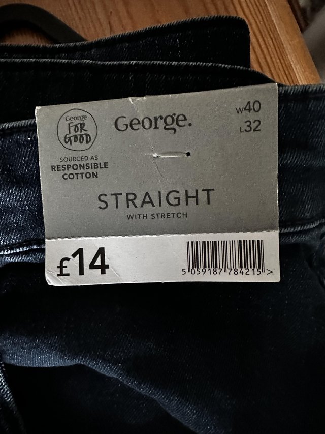 Preview of the first image of New with tags mens straight leg jeans.