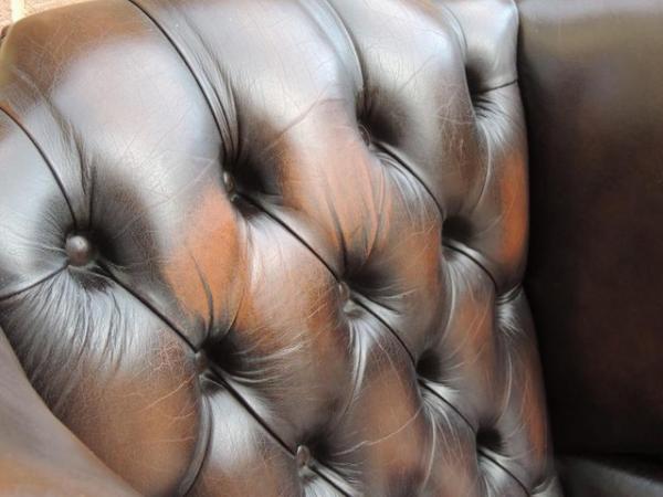 Image 12 of Queen Anne Golden Brown Armchair Chesterfield (UK Delivery)