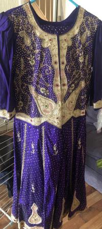 Image 3 of 4 Embroidered silk heavy Indian suits -Panjabi salwar/kameez