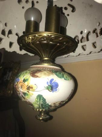 Image 2 of Ceiling light (Antique French ceramic c.1940)