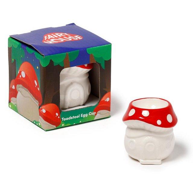 Preview of the first image of Ceramic Egg Cup - Fairy Toadstool House. Free uk postage.
