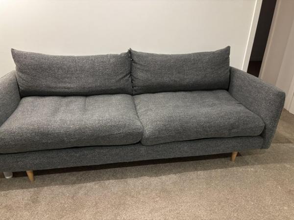 Image 3 of 3 Seater Grey Boucle Sofa