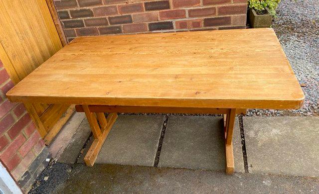Preview of the first image of Antique Pine Refectory Table For Sale..