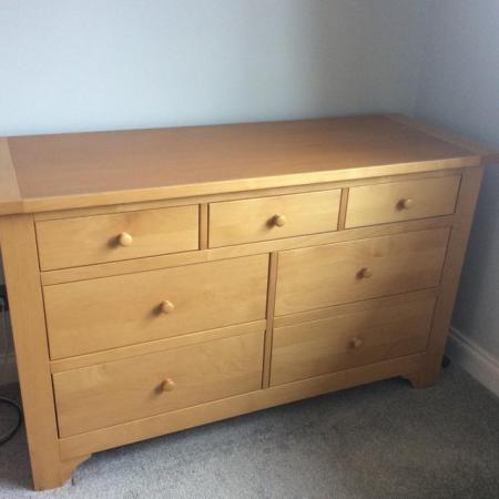 Image 1 of 7 DRAWER CHEST OF DRAWERS IN SOLID ALDER WOOD