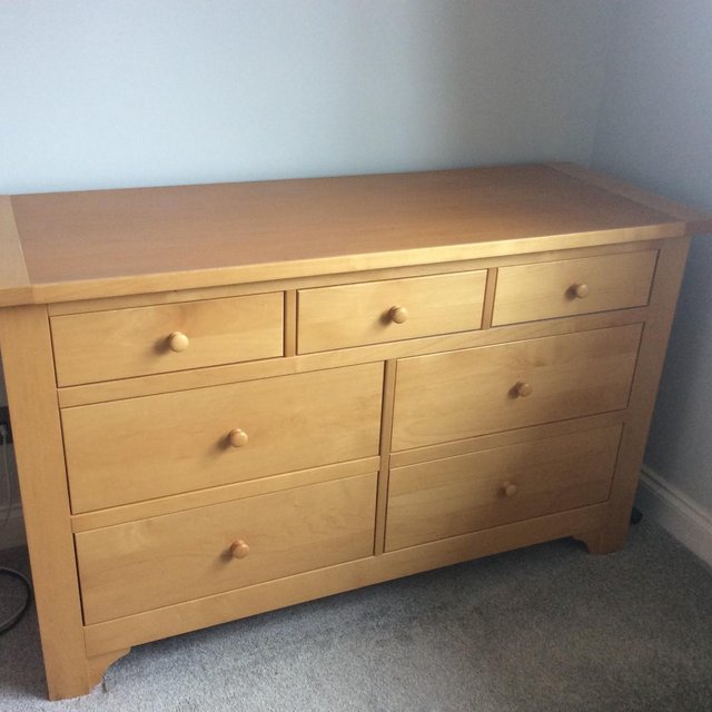 Preview of the first image of 7 DRAWER CHEST OF DRAWERS IN SOLID ALDER WOOD.