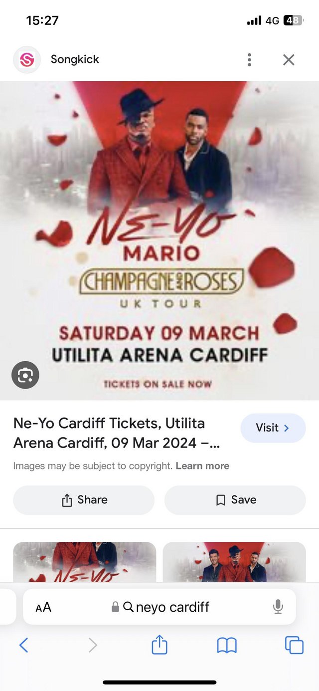 Preview of the first image of 2x Neyo tickets for sale in Cardiff.