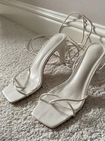 Image 1 of White Lace-up Women’s heels