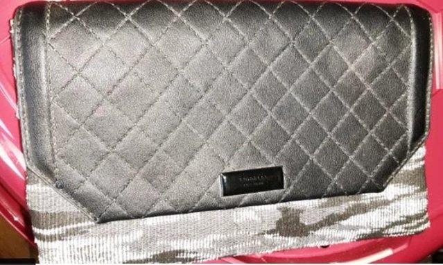 Image 1 of Fiorelli small leather and textile clutch bag / purse