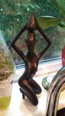 Image 3 of Vintage Ebony African Carved Wood Figure - approx. 8.5" x 4"