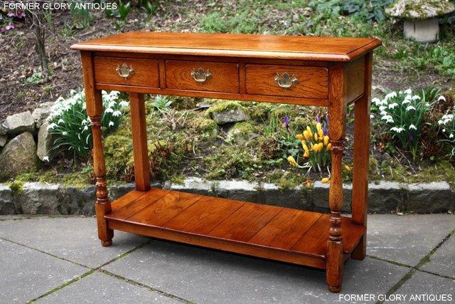 Image 15 of SOLID OAK HALL LAMP PHONE TABLE SIDEBOARD DRESSER BASE STAND