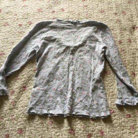 Image 5 of Sz 12 BODEN Pale Blue Embroidered 3/4 Sleeve Top