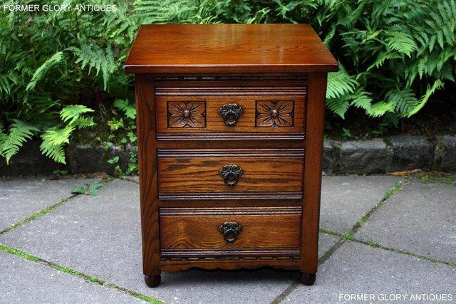 Image 45 of OLD CHARM LIGHT OAK BEDSIDE LAMP TABLES CHESTS OF DRAWERS