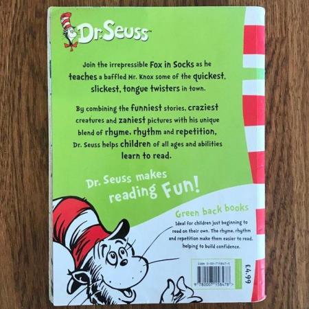 Image 2 of Fox In Socks, Dr. Seuss, Green Back book, paperback, 61 pgs