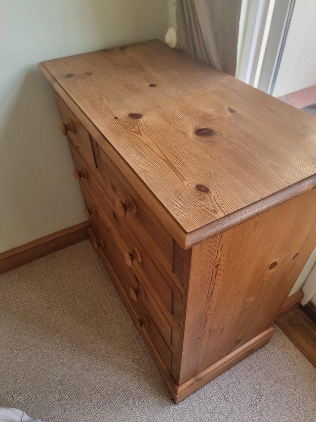Preview of the first image of Solid pine chest of drawers.