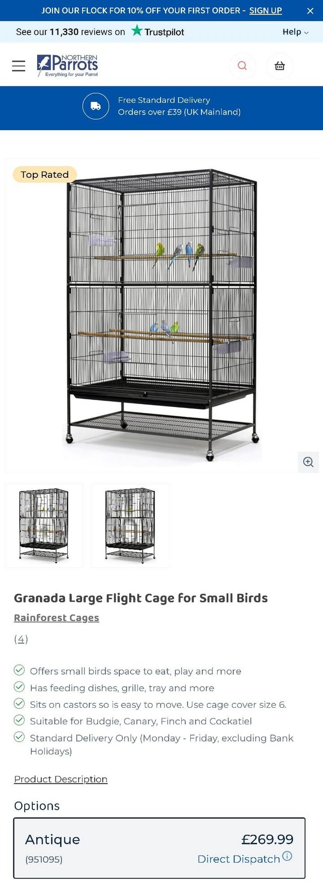 Preview of the first image of Beautiful large bird cage.