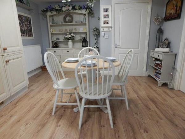 Image 5 of Dropleaf Kitchen / Dining table & 4 chairs , Beech , Vintage