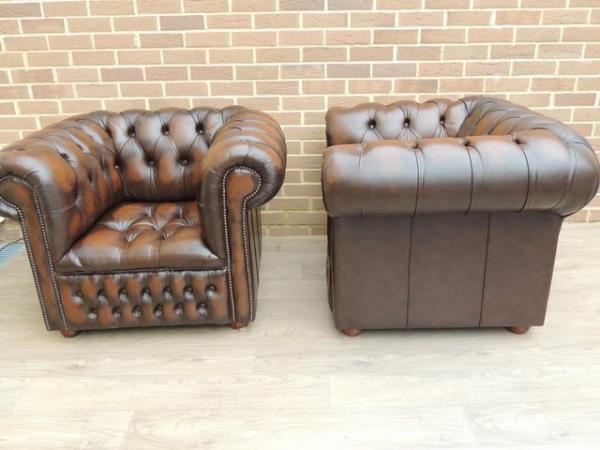Image 8 of Pair of Fully Buttoned Chesterfield Armchairs (UK Delivery)