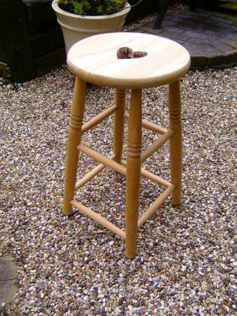 Image 2 of Solid pine wooden bar stool