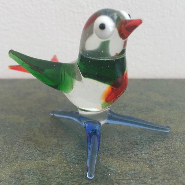 Preview of the first image of Vintage 1960's handmade glass bird, repair..