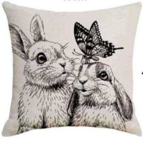Preview of the first image of 3 cute rabbit cushion covers.
