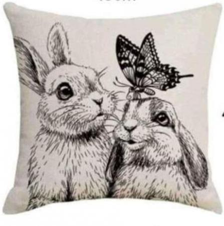 Image 1 of 3 cute rabbit cushion covers