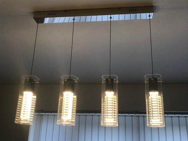 Preview of the first image of John Lewis Obelisk Skyscraper LED Diner Ceiling Light, Clear.