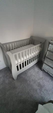 Image 1 of Grey Space Saver Sleigh Cot bed