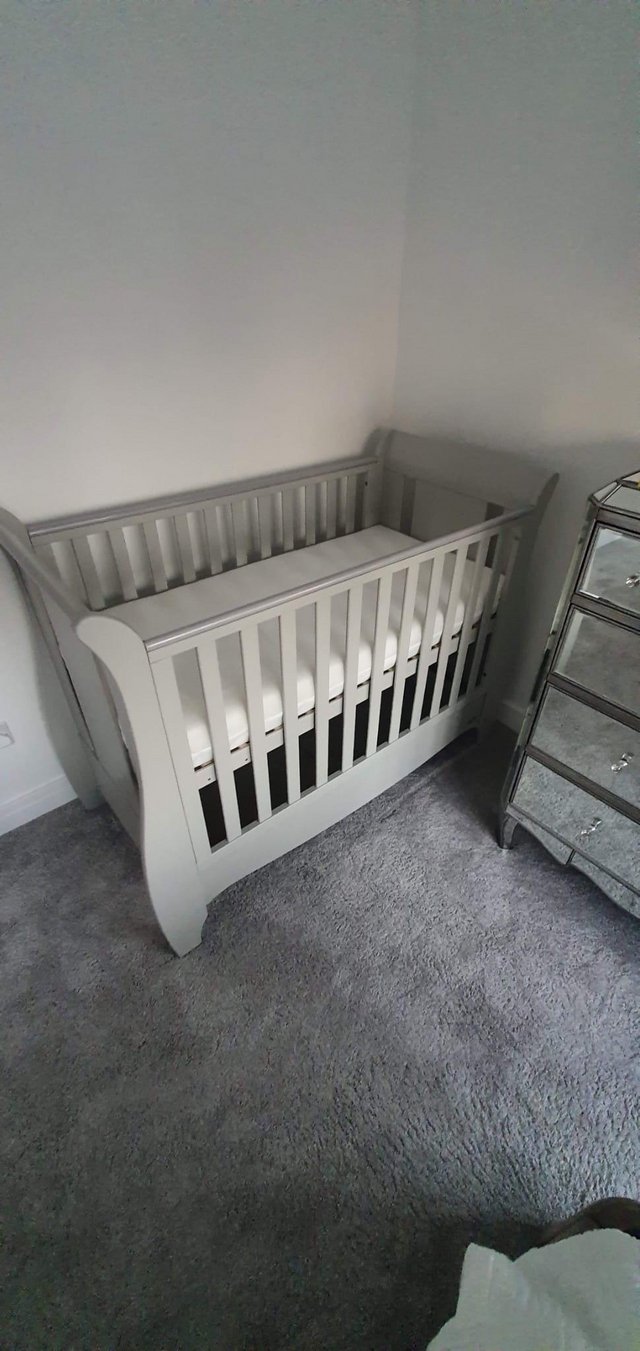 Preview of the first image of Grey Space Saver Sleigh Cot bed.