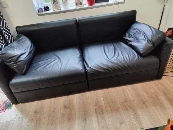 Image 2 of Ikea modular leather sofa VALLENTUNA